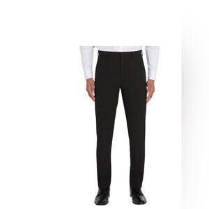 Men's Calvin Klein Black Flat Front Dress Pants 4 Way Stretch Flex Wasitband